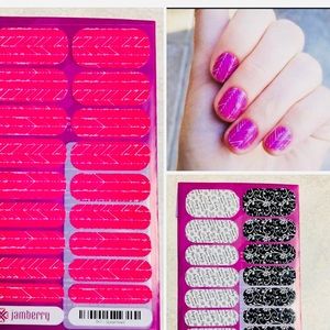 Jamberry nail sheets — pink / black / white